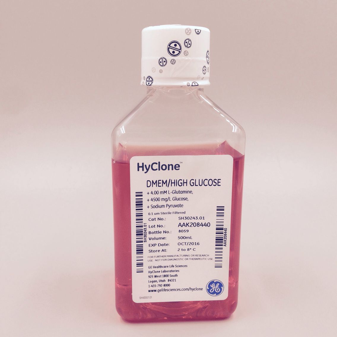 HyClone DMEM高糖液体培养基 含丙酮酸钠SH30243.01 500ml海克隆